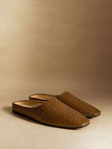 Rosivie Women's Fashion Versatile Woven Slip-On Square Toe Flat Loafers - Brown - View 1