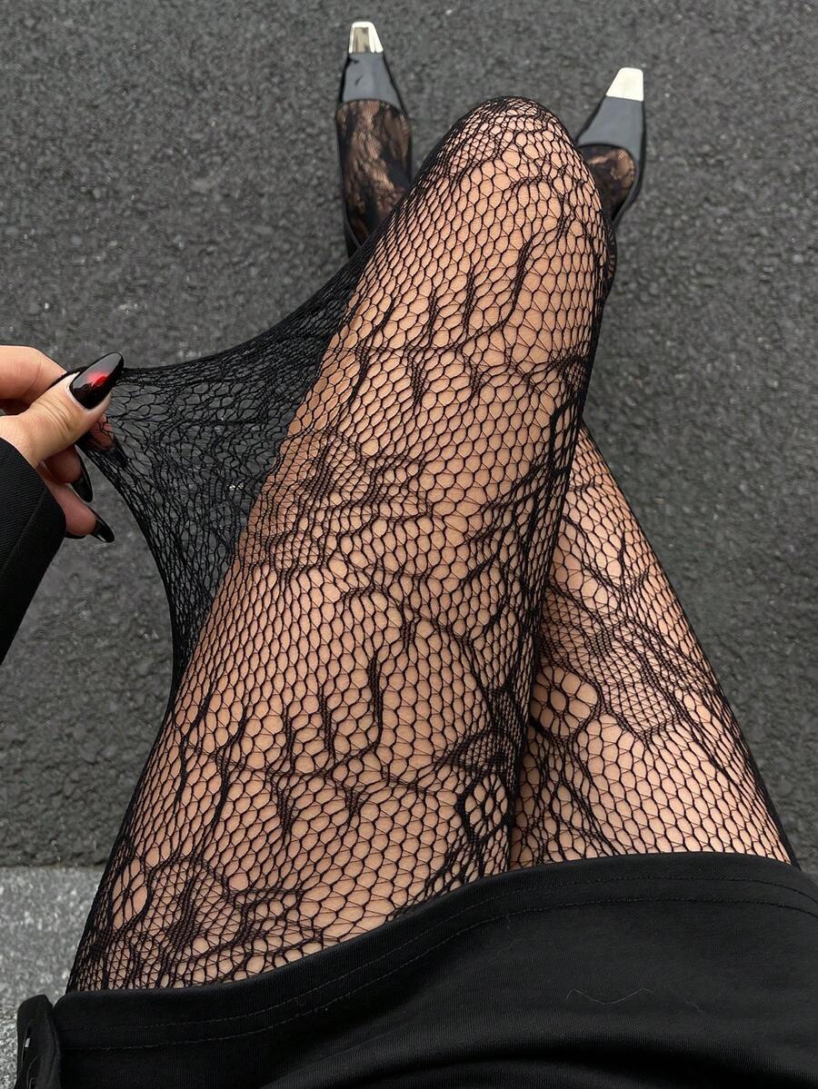 DAZY Women's Everyday Lace Leggings - Black - View 1