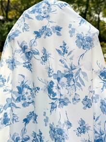 SHEIN Đầm bầu in hoa kiểu dáng thường ngày - Màu xanh lam - Xem 7