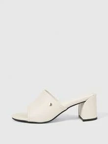 Sleekvia Sandal đế thô màu be, hở mũi, tối giản, thời trang, gợi cảm, gót trung bình. - Màu hạnh nhân - Xem 7