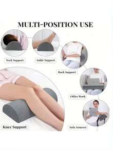 Leg & Knee Memory Foam Pillow, Semicircular Contoured Support For Back, Hip, Spine Alignment, Washable Pillowcase - Ideal Gift For Side Sleepers, Home & Travel Use. - Multicolor - View 5