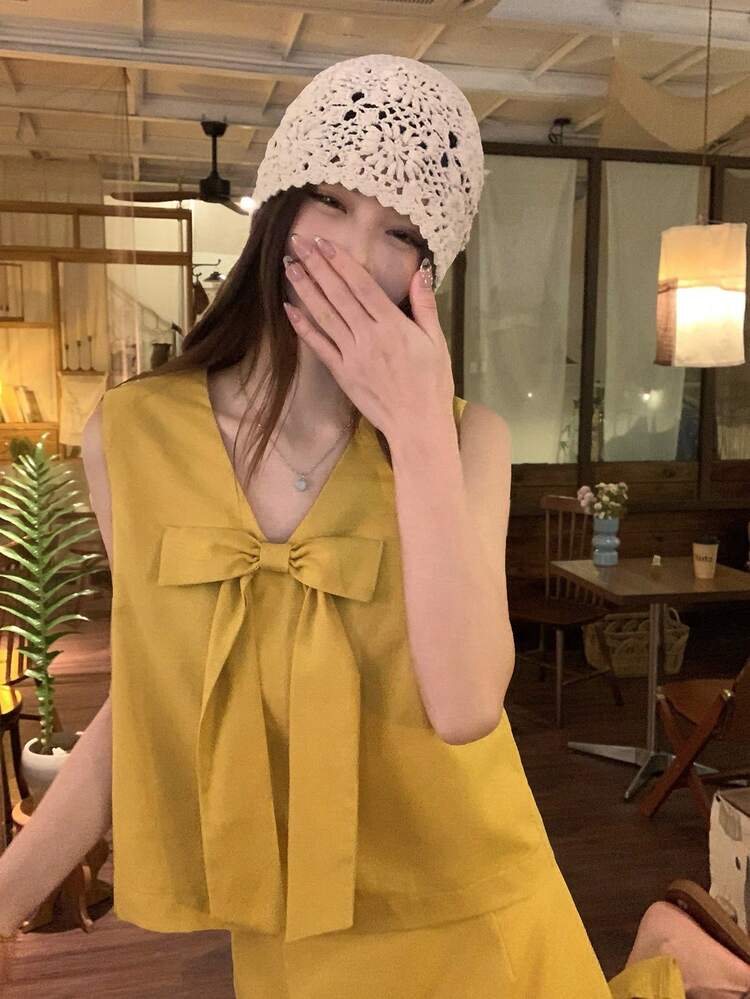 Women's Vacation Casual Solid Color Tank Top & Skirt 2 Pieces Set Summer