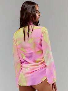 Musera Resort Casa Calypso 超薄碎花超高领迷你连衣裙泳装度假夏季旅行沙滩装 - 彩色 - 查看 4