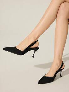 CUCCOO BASICS Women's Elegant Pointed Toe Pumps, Minimalist Design For Commuting - Black - View 1