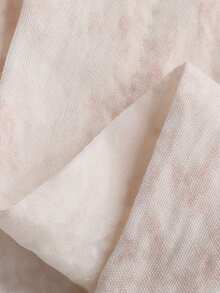 DAZY 女士甜美图案荷叶边吊带背心和裤子睡衣套装 - 米色 - 查看 7