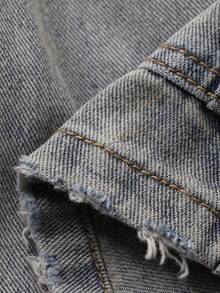 Dazy Kids 男童宽松牛仔短裤，带工装口袋 - 藍色 - 查看 8