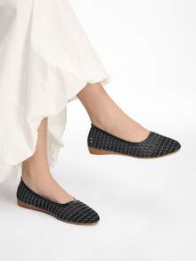 Mnmlis Zapatos planos de moda para mujer - Negro - Ver 2