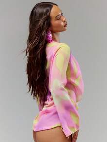 Musera Resort Casa Calypso 超薄碎花超高领迷你连衣裙泳装度假夏季旅行沙滩装 - 彩色 - 查看 3