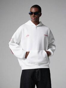 STYNVO Men's Street Fashion Casual Printed Hoodie - White - View 2