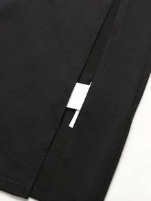 SHEIN Vestido casual de cuello redondo sin mangas con abertura en el bajo para niñas preadolescentes - Negro - Ver 5