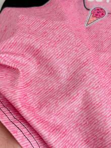 SHEIN 女童针织可爱猫咪图案圆领二合一连衣裙 - 彩色 - 查看 5