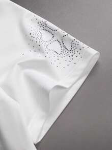 STYNVO Áo thun nam cổ tròn đính đá, áo thun nam họa tiết, áo thun trắng, áo thun nam tay ngắn - trắng - Xem 6