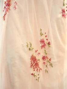 MOTF PREMIUM VESTIDO DE MUJER CON VOLANTES ROMÁNTICOS HOMBROS DESCUBIERTOS Y CINTURA ACAMPANADA, PRIMAVERA/VERANO - Rosa coral - Ver 7