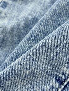 Elamini Fashionable Camisole Top With Bowknot Tie-Up Washed Denim - Light Wash - View 4