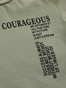 Playful Pals Bộ 6 món áo thun ngắn tay và quần short in họa tiết tiếng Anh dành cho bé trai mùa xuân/hè, phong cách tối giản, phù hợp cho mặc hàng ngày và thể thao. - Nhiều màu - Xem 6