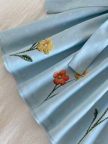 Loomiva Vestido de manga corta con cuello redondo y estampado gráfico para bebé niña - Neblina azul - Ver 6