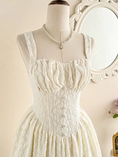 Vintamour Vintage Elegant Women's Knitted Floral Jacquard Button Front Camisole Dress Casual Holiday Dress Summer Dresses For Women Summer Holiday Outfits Spring Outfit Women Spring Dress Women Spring Clothing Spring Break Outfits Spring Clothes Women Elegant Dresses For Party Elegant Party Dresses For Women Wedding Guest Dress For Women Wedding Party Dress Graduation Dress Elegant Ceremony Dresses Elegant Dresses For Women Formal Dress