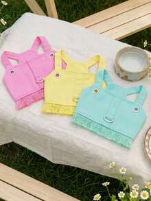 PETSIN 宠物春季新款狗狗服装 动物用品 宠物服装 狗狗背心 猫咪T恤 泰迪熊套装 小型动物服装 休闲酷炫背心 狗狗服装 猫咪服装 春夏两季新款背心 - 彩色 - 查看 1