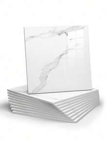 10pcs 0.9㎡ Deep Gray Marble Pattern Tile Sticker Waterproof & Moistureproof Aluminum Plastic Board Self-Adhesive Wall Paper For Wall Renovation And Decoration Valentine DAY, Valentines Wedding, Birthday - White - View 11