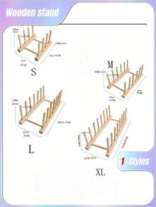SHEIN 1pc Wooden Dish Storage Rack Daily Leisure Home Storage - log color - View 2