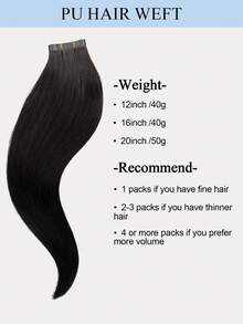 PU Tape Weft Human Hair , No Glue Tape-In Hair Extensions, Seamless PU Skin Weft, 40G-50G, For Fine Hair, Pre-Sealed With Sew-In Clips,Tapes,Sew In Micro Links - S01 - View 4