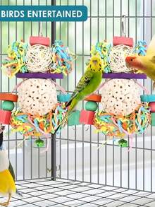 1pc Parrot Chew Toy For Boredom Relief, Daily Leisure Pet Supplies - Multicolor - View 5