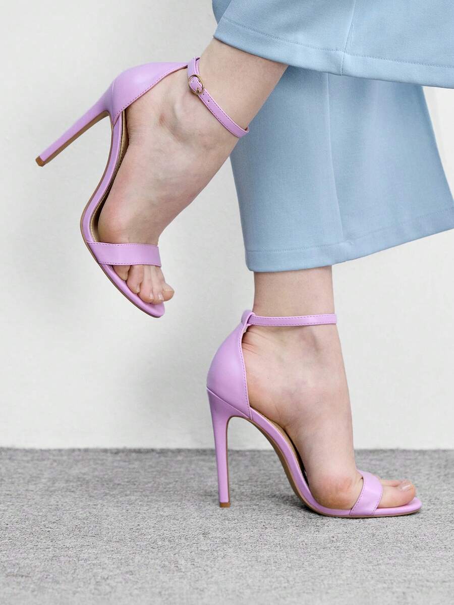 CUCCOO BIZCHIC 女士交叉镶钻细高跟踝带凉鞋，魅力玻璃踝带凉鞋，适合夏季毕业舞会、度假、返校、大学生等场合，优雅百搭，商务休闲，春假、复活节、圣诞节等场合皆宜。 - 淺紫 - 查看 1