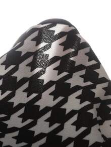 SHEIN Tween Girls Houndstooth Print T-Shirt & Pants Set - Black - View 7