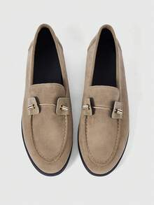 Sleekvia Casual Versatile Commuting Fringe Decor Flat Loafers - Apricot - View 2