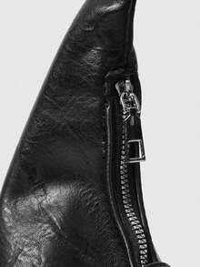 ROMWE Grunge Punk 女士时尚大容量单肩包，鸡眼扣设计 - 黑色 - 查看 4