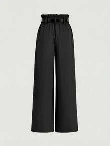 MOD Conjunto de chaleco y pantalones casuales para mujer - Negro - Ver 9