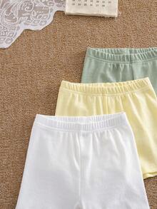 6件套少女吊带短裤，针织提花蕾丝边休闲时尚粉色、白色、黄色内衣套装，春夏款 - 彩色 - 查看 3