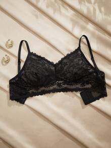 Charlaine New Lace Camisole Bra, Backless Wireless Innerwear, Sexy Vest Top For Layering, Anti-Exposure - Black - View 12