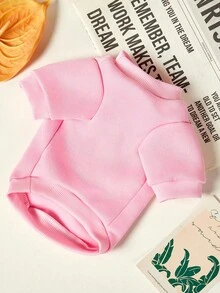 PETSIN 1件红色樱桃豹纹字母印花宠物服，粉色加厚保暖宠物无帽衣服 - 粉色 - 查看 3