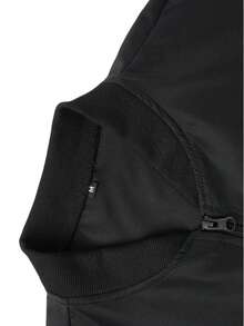 Manfinity Homme Men's Casual Letter Print Zip-Up Jacket - Black - View 4