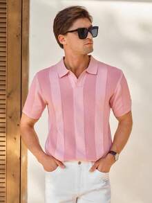 Manfinity CityGents 男士纯色 Polo 领短袖休闲针织上衣 - 彩色 - 查看 6