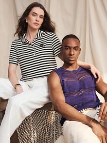 Zovinel New Striped Casual Women's Polo Collar Short Sleeve T-Shirt, Spring/Summer - Black and White - View 5