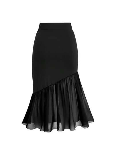 Franclia 大码女式纯色休闲通勤A字裙