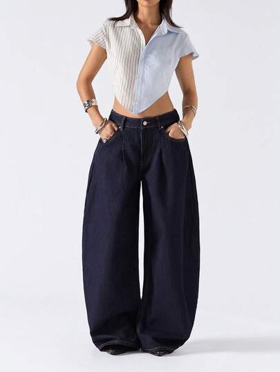 LYSMO 2026 New Arrive Minimalism Spring/Summer Women's Colorblock Striped Cropped Shirt