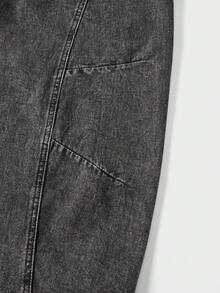 EASEVO Plus Size Men's Loose Fit Casual Long Blue Denim Jeans - Black - View 11