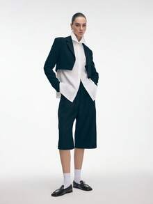 Mnmlis 女士方头褶裥休闲乐福鞋 - 黑色 - 查看 4