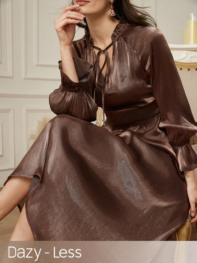 Women's Solid Color Minimalist Long Sleeve Casual Dress Sundress