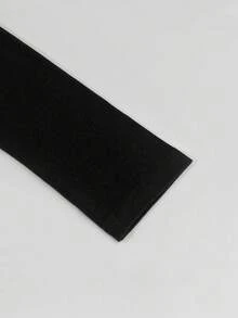 INAWLY 大码女式纯色船领露背时尚百搭T恤 - 黑色 - 查看 6