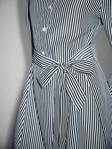 Lumivelle 女士短款条纹双层领时尚优雅休闲通勤连衣裙，春夏款 - 彩色 - 查看 5