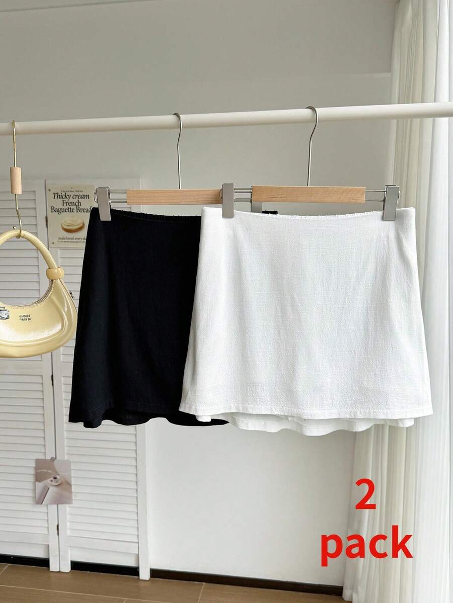 Comfortcana 2件套大码黑白迷你裙 - 彩色 - 查看 1