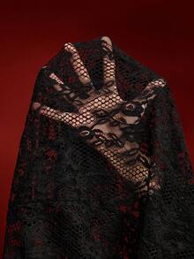 Sexy Lace Open Back Charming Women Nightgown - Black - View 8