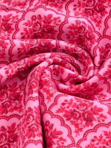 Zestiva 2026 Spring/Summer Spaghetti Strap Fuchsia Floral Deep V-Neck Pink Lace Trim Side High Cut Women's Bikini Swimwear 2-Piece Set - Pink - View 7