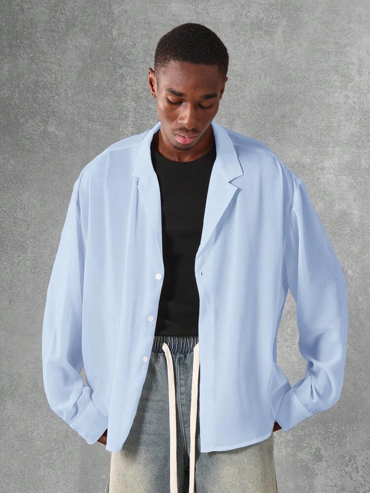 Notched Lapel Button Up Shirt
