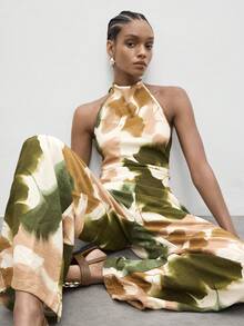 Maija 女士扎染印花露背吊带上衣和裤子两件套，夏季时尚 - 彩色 - 查看 1