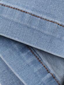 DAZY 女士优雅水洗喇叭牛仔裤，春季必备 - 中等水洗藍 - 查看 11